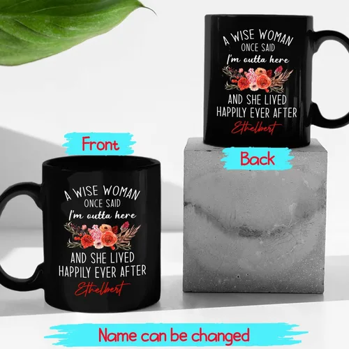 Miniatura 2 de Taza de café negra con nombre personalizado de compañero de trabajo de 11 onzas, 15 onzas, taza de café de cerámica con texto en inglés «A Wise