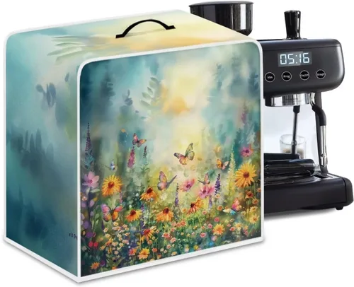 Miniatura 24 de DISNIMO Cubierta antipolvo para cafetera de mariposa azul, fundas para máquina de hacer café de cocina con mango superior, cubierta