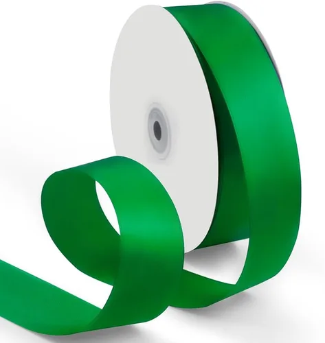 Miniatura 30 de Cinta de satén de 1 pulgada de 100 yardas, color verde manzana, cinta de tela de color sólido para envoltura de regalos, boda, cinta de regalo