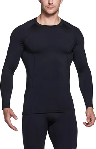 TSLA Paquete de 1 o 2 camisas térmicas de compresión de manga larga para hombre camiseta deportiva de capa base camiseta de invierno para correr