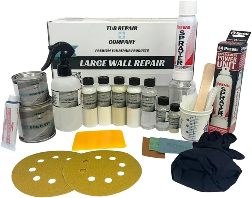 Miniatura 7 de Kit de reparación de bañera para grietas en el piso con color a juego, kit de reparación de fibra de vidrio resistente, reparaciones sin costuras
