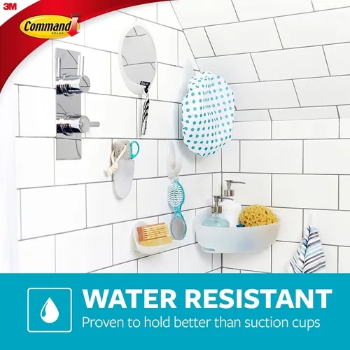 Miniatura 6 de Command Paquete económico de ganchos grandes para toallas de baño, 6 ganchos de pared grandes con 6 tiras resistentes al agua Command, 2 paquetes