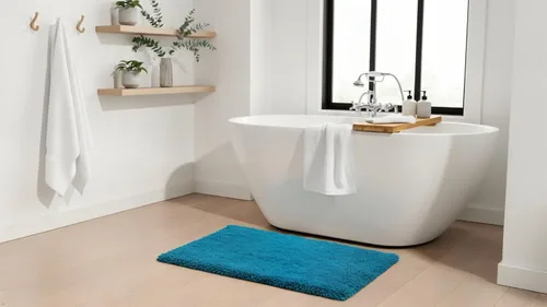 Miniatura 18 de C23 Alfombra de baño de 1 pie 8 pulgadas x 2 pies 8 pulgadas, alfombra de baño suave de felpa copetuda 100% algodón con respaldo de látex