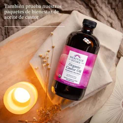 Miniatura 5 de HERITAGE STORE Aceite de ricino orgánico, botella de vidrio, tratamiento nutritivo para el cabello y la piel, aceite para el cabello, suero