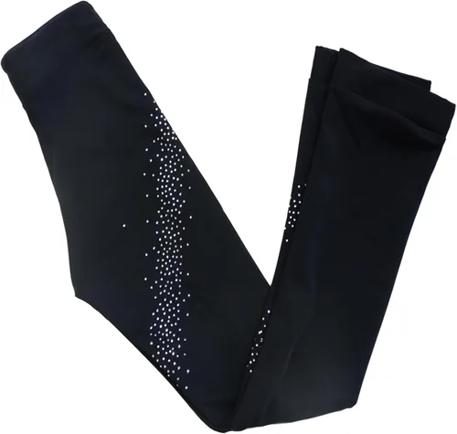Miniatura 2 de Pantalones de patinaje artístico sobre hielo para niñas, pantalones de práctica sobre botas, pantalones de forro polar fino, pantalones de diamantes