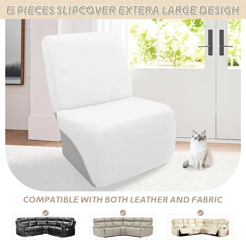 Miniatura 279 de Arfntevss Fundas de sofá seccional reclinable de terciopelo, Funda de sofá seccional de esquina para sofá reclinable, Funda elástica suave