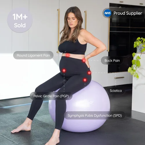 Miniatura 3 de BABYGO Pelota de Parto – Juego de pelota y libro de yoga para embarazo, trabajo de parto y ejercicio con enfoque en trimestres, fisioterapia
