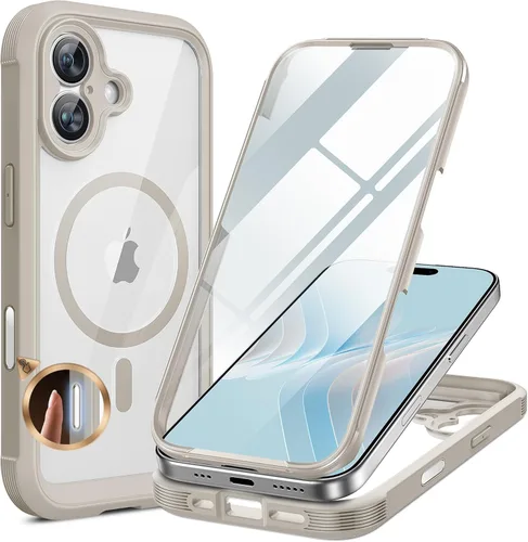 Miniatura 130 de Miracase Funda para iPhone 13 de 6.1 pulgadas, [sin burbujas] funda de teléfono de cuerpo completo con pantalla de vidrio completa integrada, sin