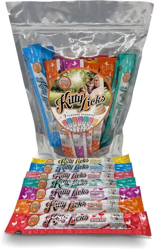Miniatura 8 de Rena's Recipe Kitty Licks Lickable Cat Treats - Paquete variado de 60 tubos cremosos para gatos, puré sin granos, paquete de golosinas para exprimir