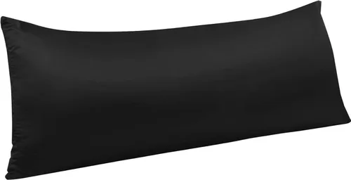 Miniatura 44 de NTBAY - Fundas de almohada de satén con cremallera, súper suaves y lujosas fundas de almohada Negro