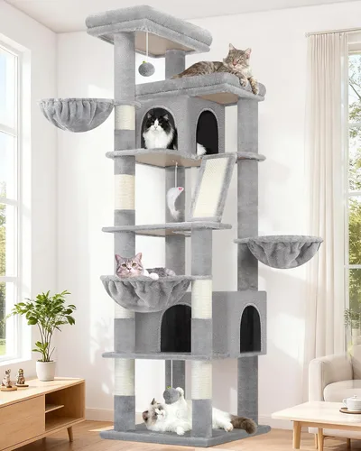 Miniatura 9 de Globlazer Árbol para gatos extra grande, torre de 80 pulgadas XXL de altura, árbol para gatos alto para múltiples gatos de interior, gatos adultos