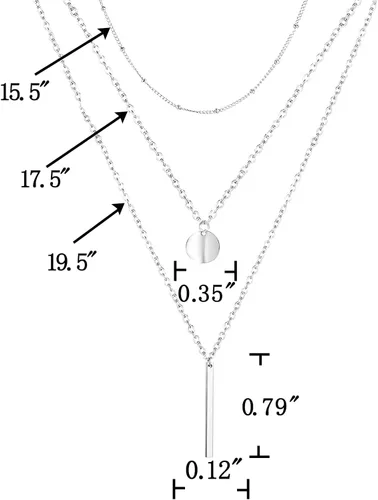 Miniatura 5 de VQGRIXZCE Collar delicado triple de plata de ley S925 multicapa para mujer, regalo de joyería