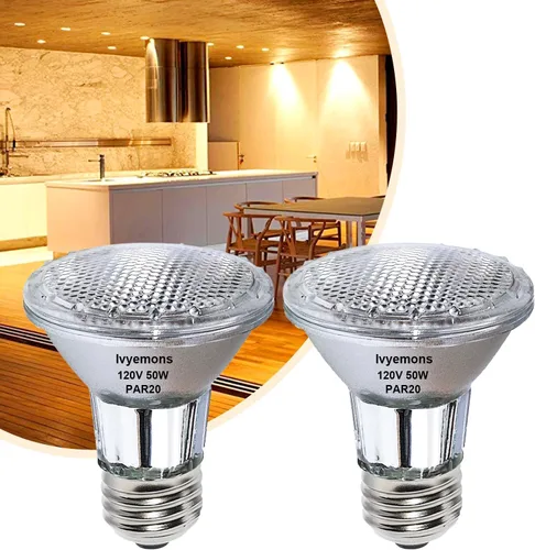 Miniatura 11 de PAR20 Flood 39W 120V 480 lúmenes - 2 paquetes de bombillas PAR20 Flood con base E26, PAR 20 regulable 2800K blanco cálido, bombilla PAR 20 de larga