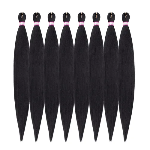 Miniatura 23 de Extensiones de cabello para trenzar preestiradas, color negro, 12 pulgadas, 8 paquetes de cabello natural para trenzar, fácil trenza, ajuste de agua