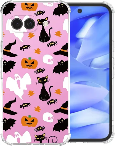 Miniatura 53 de Funda transparente de Halloween para Google 6a, con patrón de fantasma, funda protectora de TPU suave, delgada, a prueba de golpes, para niños