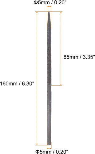 Miniatura 2 de HARFINGTON Juego de 2 limas redondas neumáticas de 0.197 in x 3.346 in, rodamiento endurecido de acero de corte medio, herramientas manuales