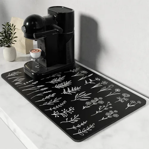 Miniatura 53 de Rnivvi Tapete de secado de platos para encimera de cocina, 16 x 18 pulgadas, bonita almohadilla de secado absorbente resistente al calor con goma