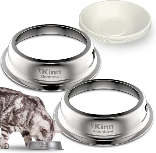 Miniatura 8 de Kinn Whisker Fatigue - Cuenco para gatos compostable y desechable para alimentos o agua, 24 onzas (50 repuestos), plato para gatos apto para bigotes