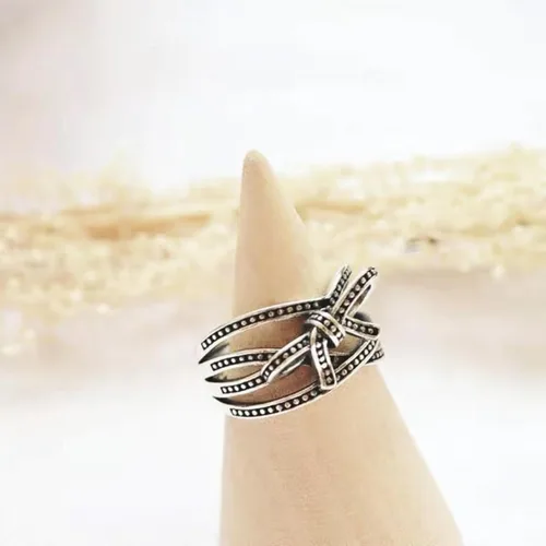 Miniatura 166 de Anillo de plata de ley 925, minimalista, ajustable, hecho a mano, para mujeres y niñas