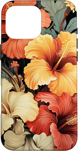 Miniatura 19 de Funda para iPhone 13 Pro Max con diseño tropical hawaiano amarillo rojo hibisco plumeria