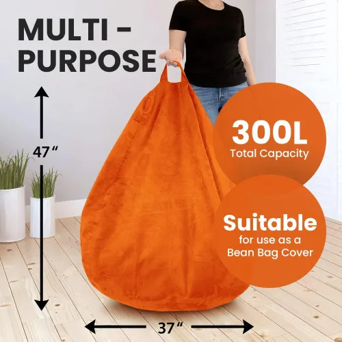 Miniatura 9 de Funda para silla de puf para almacenamiento de animales de peluche (sin relleno) para niños y adultos. Extra grande, nido de pájaro, puf suave