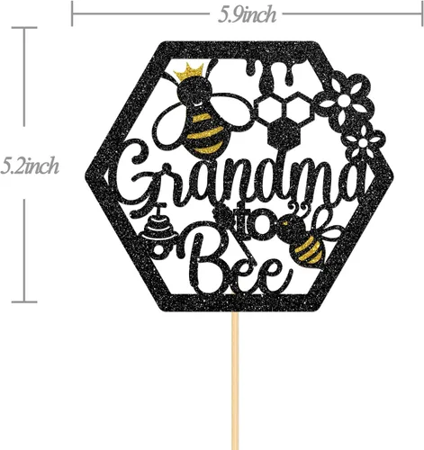 Miniatura 2 de Decoración para pastel de abuela a abeja, decoración para pastel de baby shower, revelación de género, decoración de pastel de fiesta de abejas