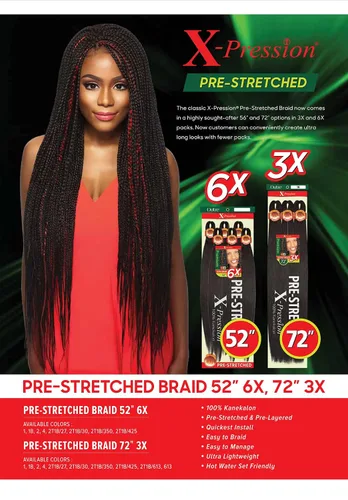 Miniatura 6 de Outre Braids X-Pression Kanekalon 3X preestirada ultra trenza de 72 pulgadas (1 paquete, 1)