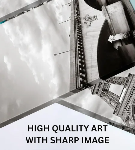 Miniatura 4 de París - Lienzo decorativo para pared, juego de 2 piezas, impresiones decorativas de varios paneles divididos, imagen de la torre Eiffel en blanco