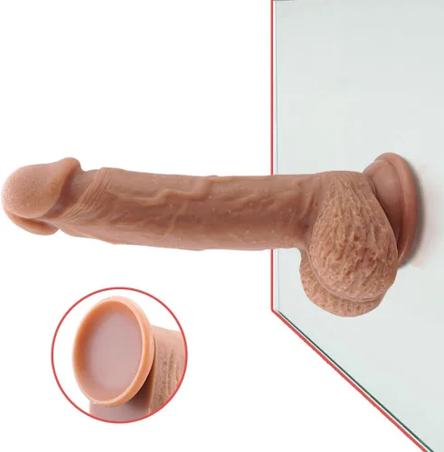 Miniatura 7 de Consolador realista de silicona de 9 pulgadas, consoladores grandes suaves para mujeres con ventosa fuerte para manos libres, juguete sexual