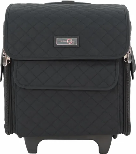 Miniatura 9 de Everything Mary Bolsa para máquina de serger rodante, funda de transporte floral negra para máquinas Overlock, compatible con Brother, Singer