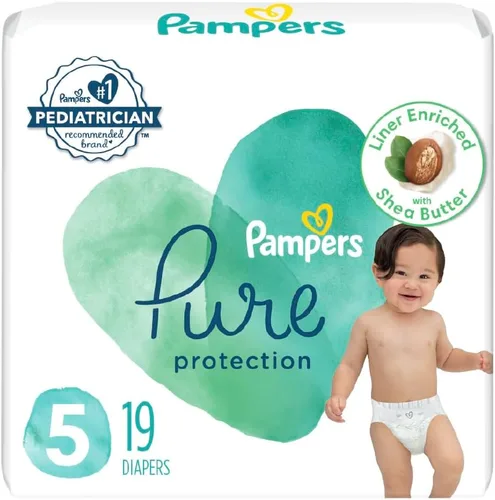 Miniatura 6 de Pañales para recién nacido/talla 1 (8-14 libras), 35 unidades – Pampers Pure Protection desechables para bebé, protección hipoalergénica y sin