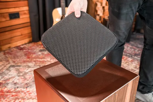 Miniatura 7 de Cojín de asiento de lujo Cajon para cualquier tamaño con acolchado grueso, no requiere adhesivo Rojo