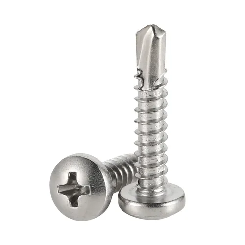 Mellewell Tornillos autoperforantes de cabeza plana #10 x 3/4" (1/2" a 2-1/2" disponibles), tornillos autoperforantes de chapa de acero inoxidable