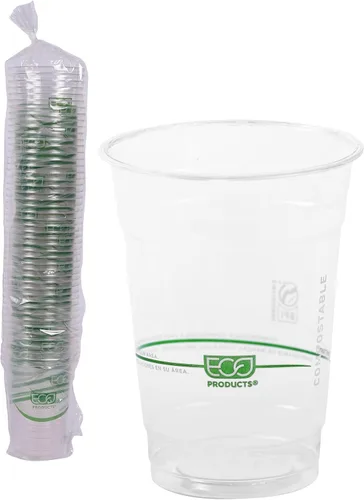 Miniatura 13 de ECO PRODUCTS GreenStripe - Vasos fríos transparentes de 9 onzas, vasos desechables de ácido poliláctico (PLA) a base de plantas para agua, jugo