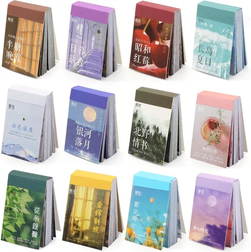 Miniatura 9 de Juego de 600 calcomanías Washi, 12 juegos de agenda para álbumes de recortes, agenda de álbumes, calcomanías para álbumes de recortes, suministros