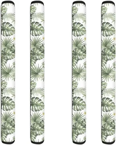 Miniatura 9 de Coldinair Fundas protectoras antideslizantes para manijas de puerta de refrigerador con estampado de mármol aguamarina, asas de decoración