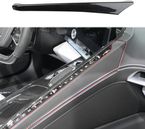 Miniatura 8 de crosselec Cubierta de Moldura de Control Central Interior de Fibra de Carbono para Chevrolet Corvette C8 2020-2025 (Entre Asientos)
