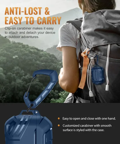 Miniatura 6 de MOBOSI Funda para AirPods Pro 2 con cerradura, compatible con funda Airpod Pro de 2ª/1ª generación, funda protectora de grado militar con kit