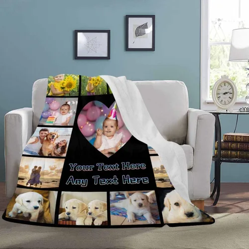 Miniatura 2 de Artsadd Manta personalizada con foto, mantas personalizadas para papá y abuelo, regalos del Día del Padre, manta conmemorativa para la familia
