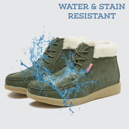 Miniatura 3 de TRULAND Botas de invierno para mujer Botas de tobillo con forro de piel de gamuza resistentes al agua
