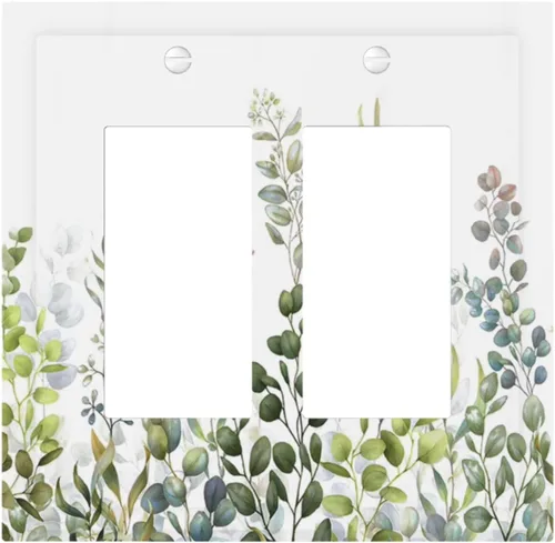 Miniatura 39 de Hojas de eucalipto, vegetación, flores de vid, sencillez, cubiertas decorativas de salida de 1 pandilla, placa de pared para interruptor de luz