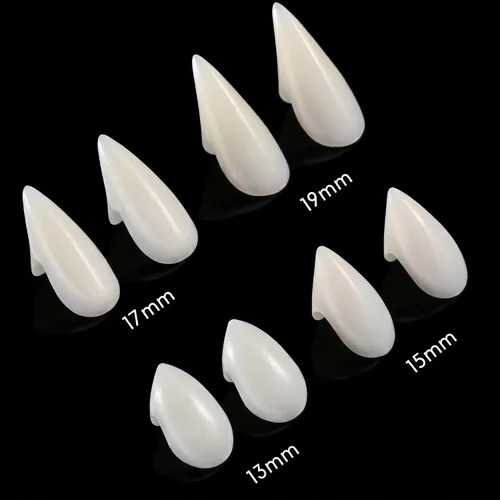 Miniatura 2 de Zhanmai 12 pares de disfraz de dientes de vampiro, 4 tamaños, colmillos falsos con 2 pellets de dientes para accesorios de cosplay, accesorios