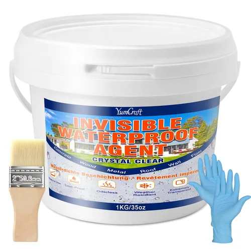 Sellador líquido impermeable de 35 onzas, revestimiento impermeable invisible transparente, adhesivo de reparación a base de agua antifugas para