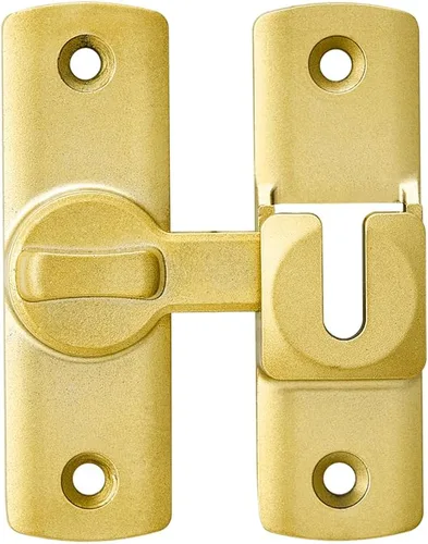 Miniatura 7 de INIRET 2 Paquetes de Pestillos de Puerta de Granero Dorados, Cerradura de Puerta de 90/180 Grados, Pestillo de Puerta de Ángulo Recto de Aleación