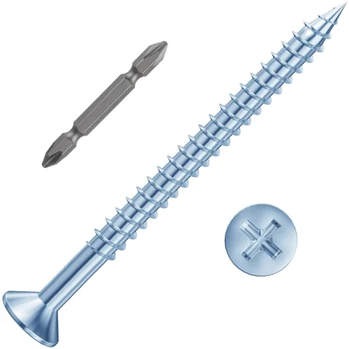 Miniatura 9 de Wensilon (385 piezas) Tornillos de cabeza plana negros para madera, tornillos autorroscantes de cabeza plana para metal rápido, equipados con kit