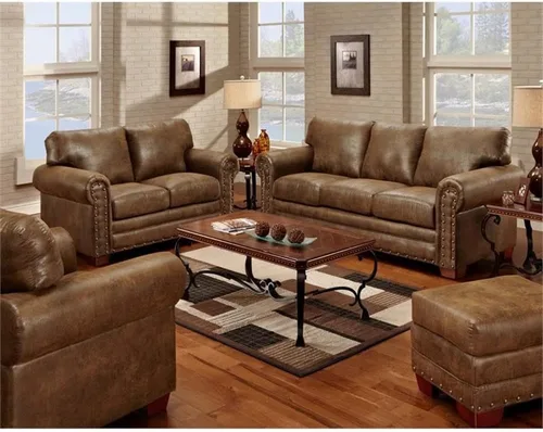 Miniatura 2 de American Furniture Classics Sofá biplaza de microfibra Buckskin en marrón