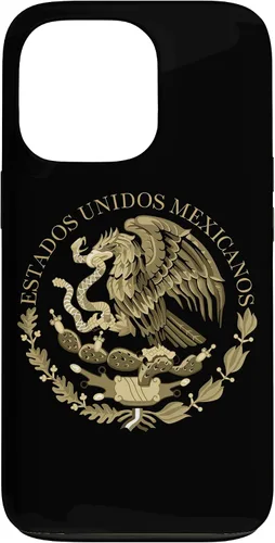 Miniatura 10 de iPhone 12 Pro Max Bandera de México sello del escudo de armas en caso sepia