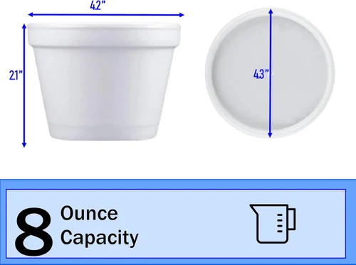 Miniatura 2 de Mr Miracle Tazón de espuma con tapa para alimentos fríos y calientes, recipiente de sopa desechable de 8 onzas con tapa ventilada, ideal
