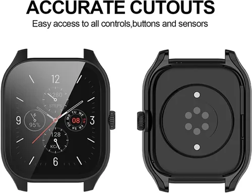Miniatura 3 de Paquete de 2 protectores de pantalla compatibles con Amazfit GTS 4 Mini, pantalla de vidrio templado + fundas protectoras de policarbonato mate