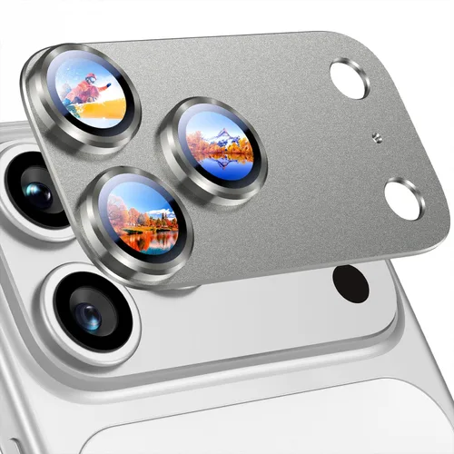 Miniatura 26 de Uyiton Compatible con iPhone 17 Pro Protector de Lente de Cámara - [No Fácil de Romper][Fuerte Adsorción][Compatible con Fundas] Cubierta de Titanio